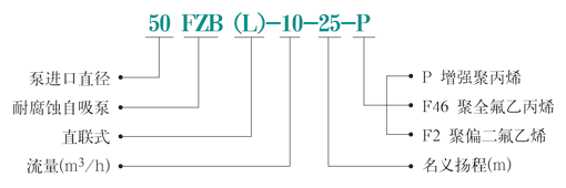 FZB系列小型氟塑料自吸泵型号含义说明
