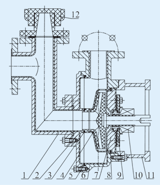 FZB系列小型氟塑料自吸泵结构简图