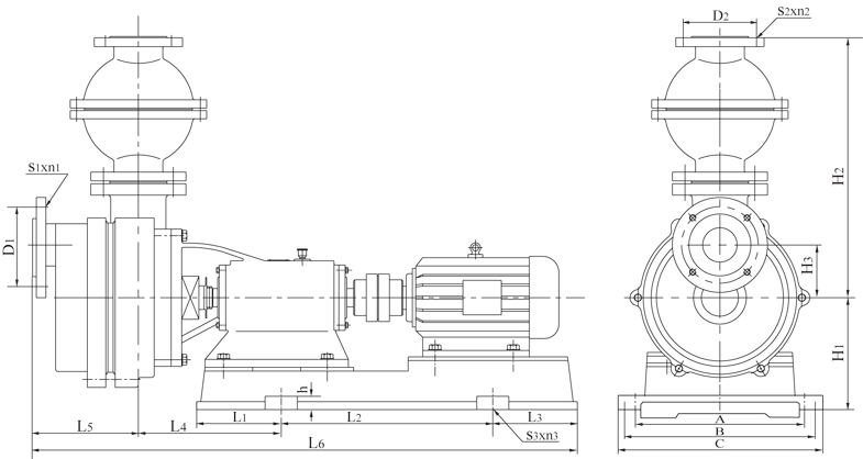 FSZ系列耐腐蚀自吸泵安装尺寸表